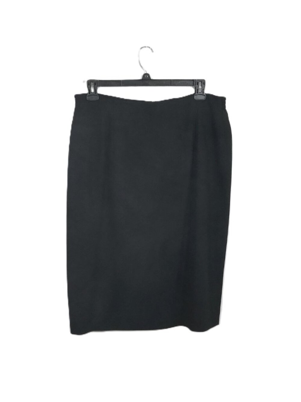 Jones New York Fully Lined Black Skirt with Kick Pleat Midi Plus Size 14W